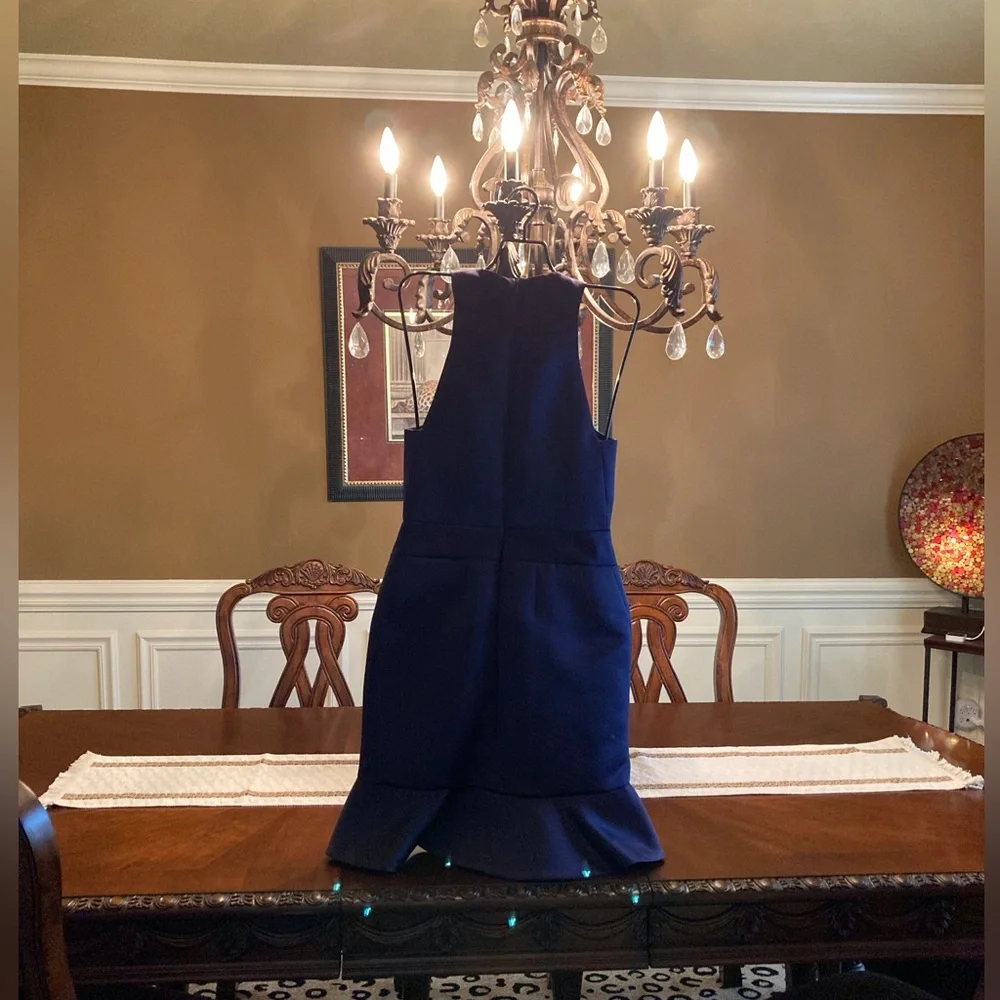 Alexander McQueen Elegant Navy Sleeveless Fitted Dress - Picture 5 of 10